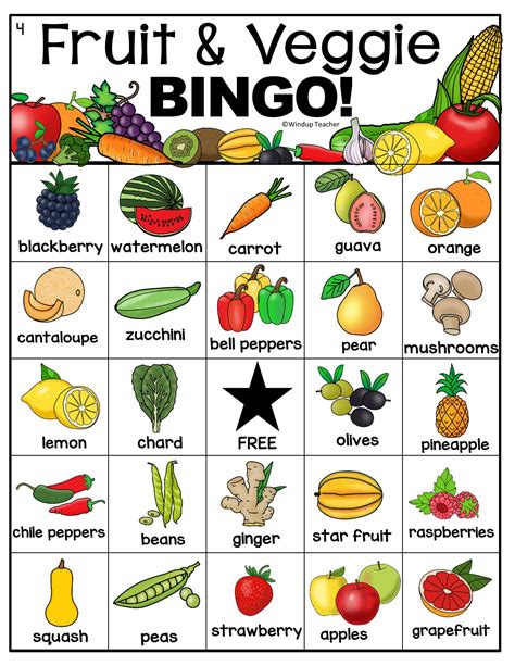 fruit bingo free printable|Fruits and Vegetables Bingo Game .